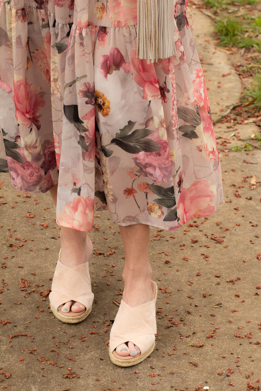 Andre Assous pink espadrilles