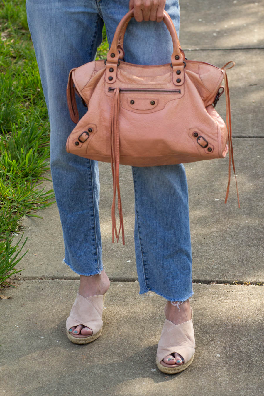 Balenciaga bag with light denim